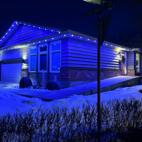 exterior blue lights