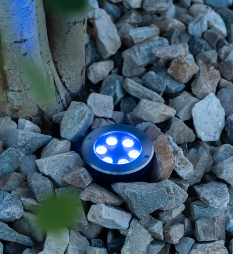 ground level lights at dusk