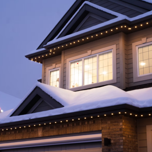 String lights on housse